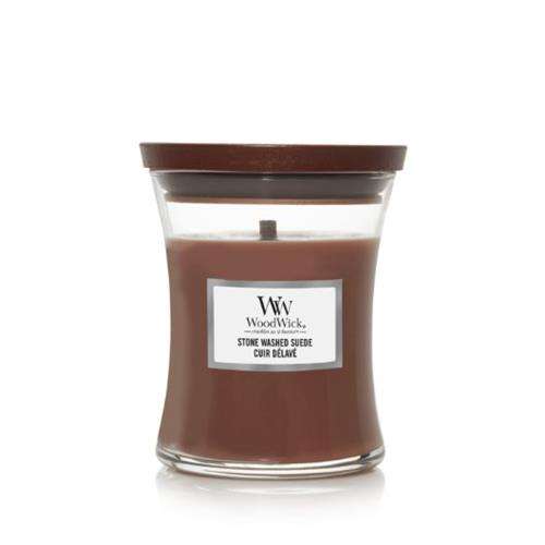 Woodwick Geurkaars Medium - Stone Washed Suede