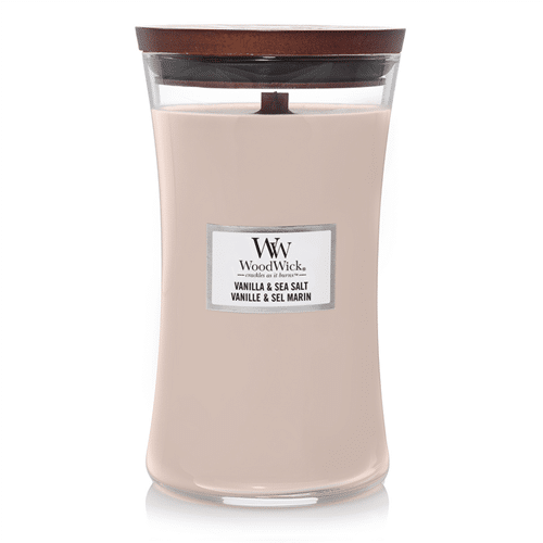 Woodwick Geurkaars Large - Vanilla & Sea Salt